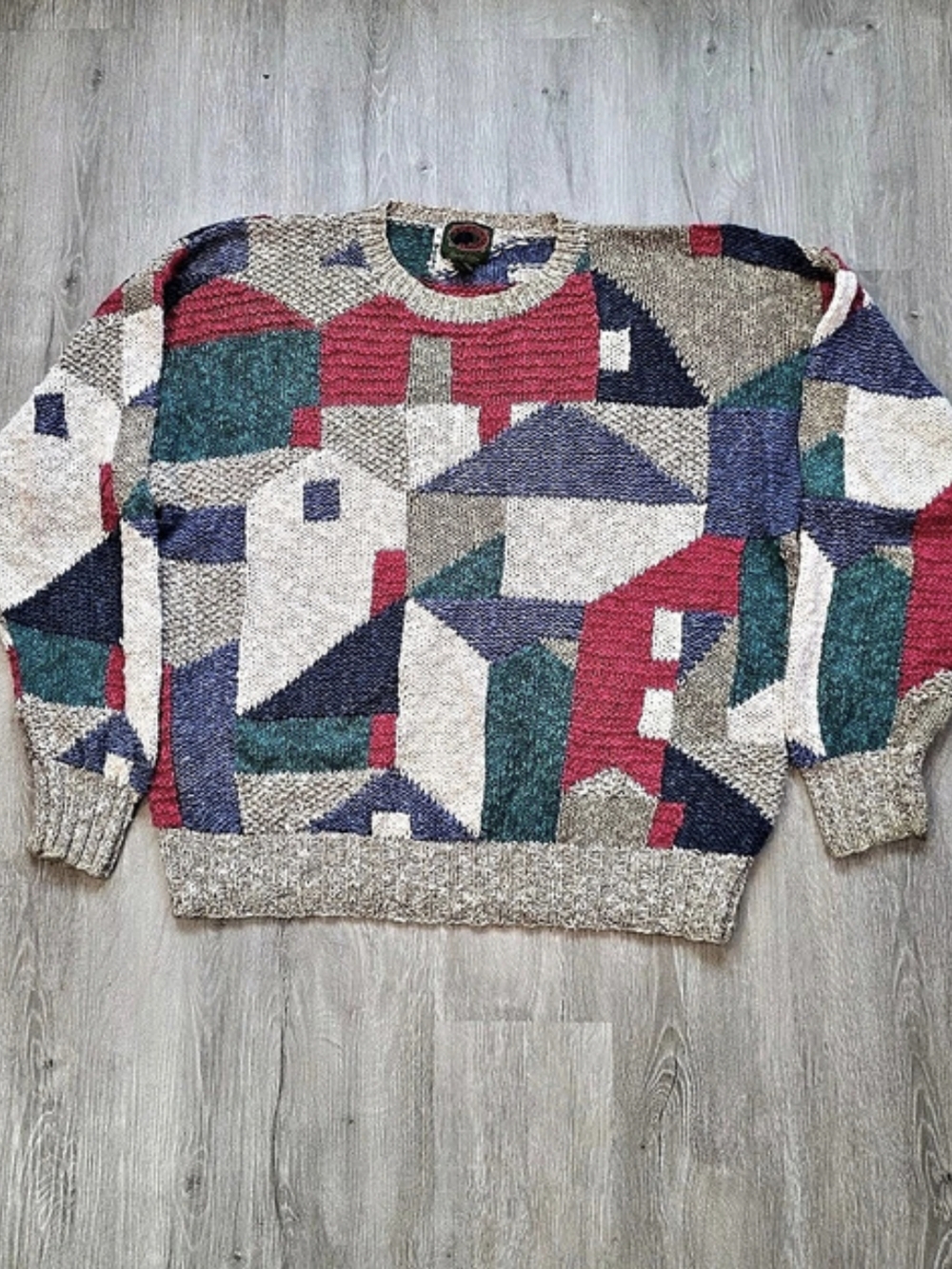 Boston Traders Geometric Crewneck Sweater Multicolor. Size XL Unisex